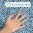thumbnail image 3 of Hitime Soft Chenille Bath Rug Mat 16x24 Quick Dry Machine Washable Bathroom Runner - Ultra Absorbent Non-Slip Backing - Light Blue, 3 of 10