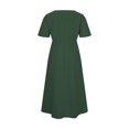 thumbnail image 6 of Sakmal Summer Dresses for Women Crew Neck T Shirt Short Sleeve Long Green Dresses ,Sizes S-2XL, 6 of 6