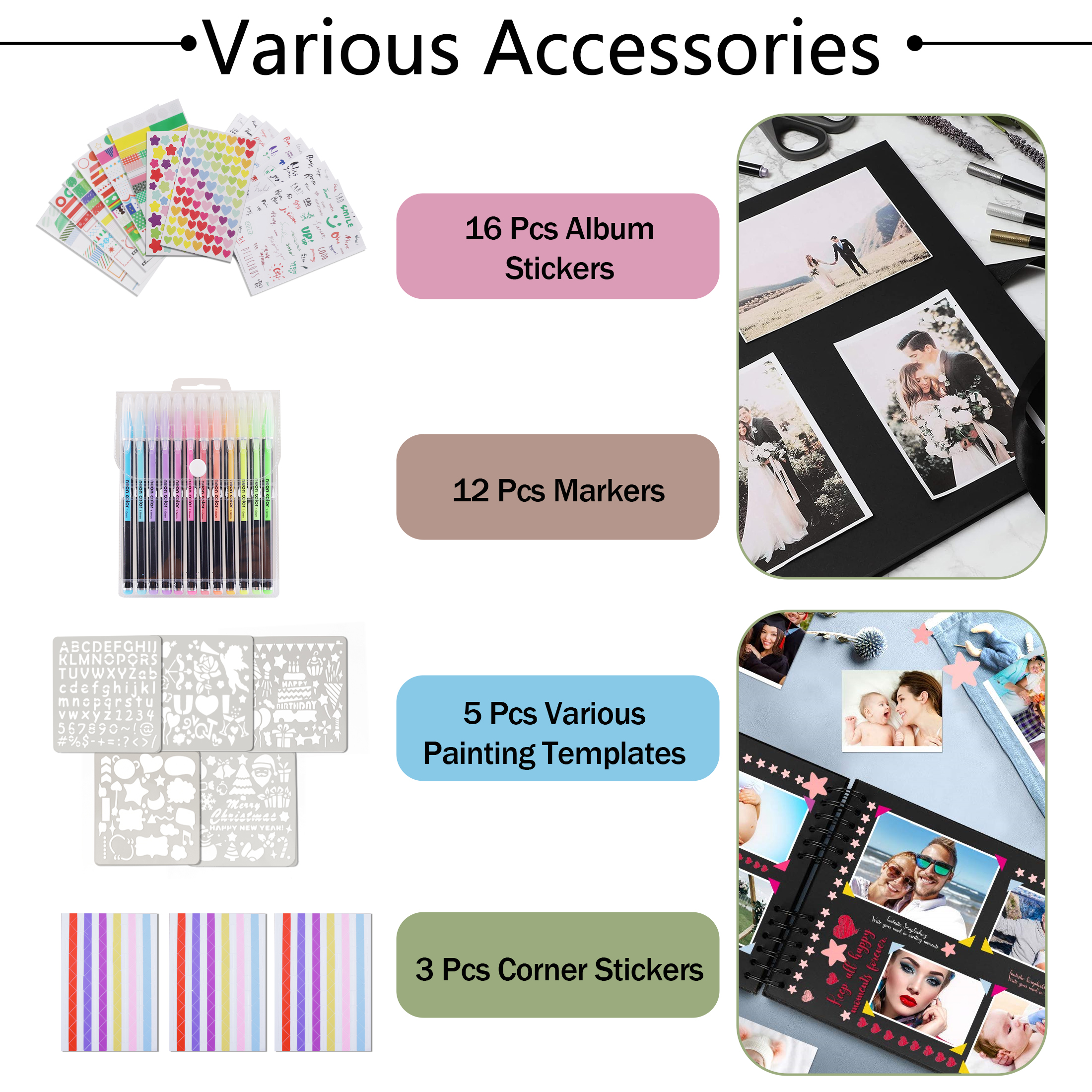 Yalumo 80-Page Scrapbook Album 11.3 x 8.5 Inch photo 2