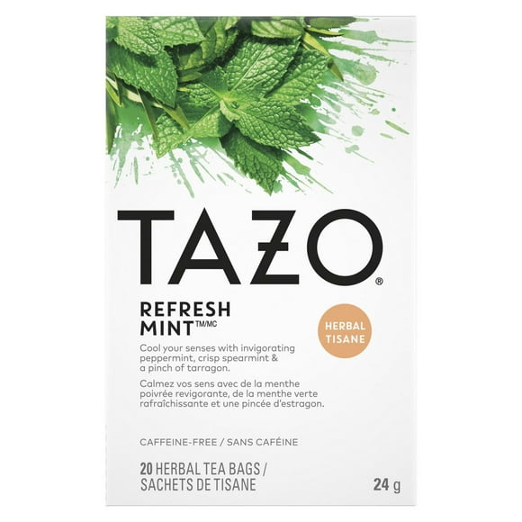 Tazo Refresh Mint Herbal Tea, Pack of 20