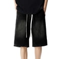 thumbnail image 1 of Pantalones cortos Cagnkofi para hombre, estilo casual de verano, de mezclilla, holgados, estilo Y2K, moda urbana., 1 of 5