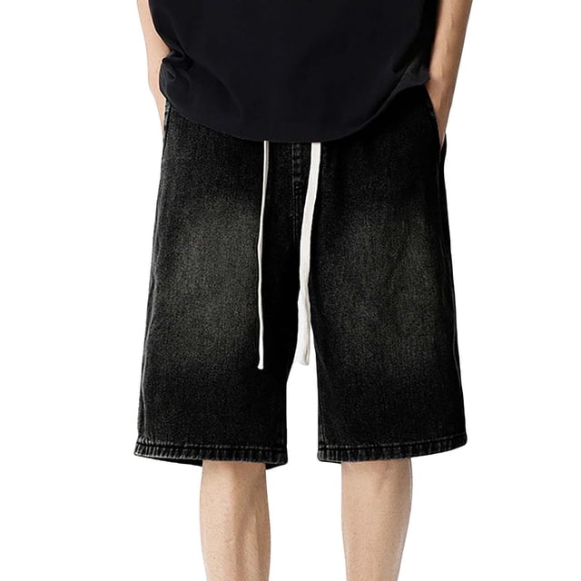 Pantalones cortos Cagnkofi para hombre, estilo casual de verano, de mezclilla, holgados, estilo Y2K, moda urbana.