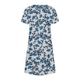 thumbnail image 5 of Dyegold Womens Sundresses Summer Casual Boho Pleated Knee Length Swing Aline Midi Party Beach Dress Floral Print Short Sleeve Sun dresses for Women Plus Crewneck Dresses Vacation, 5 of 5