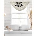 thumbnail image 4 of Waterfall Valances for Windows, Letter M Kitchen Sheer Valance Curtains, Monogram Words Rod Pocket Elegant Swag Valances for Living Room Bedroom, 47.2"x38.5", 3 Panel, 4 of 8