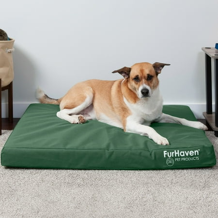 UPC: 0842229120660 | FurHaven Pet Products Oxford Indoor/Outdoor Deluxe Cooling Gel Top Pet Bed for Dogs & Cats – Forest Large