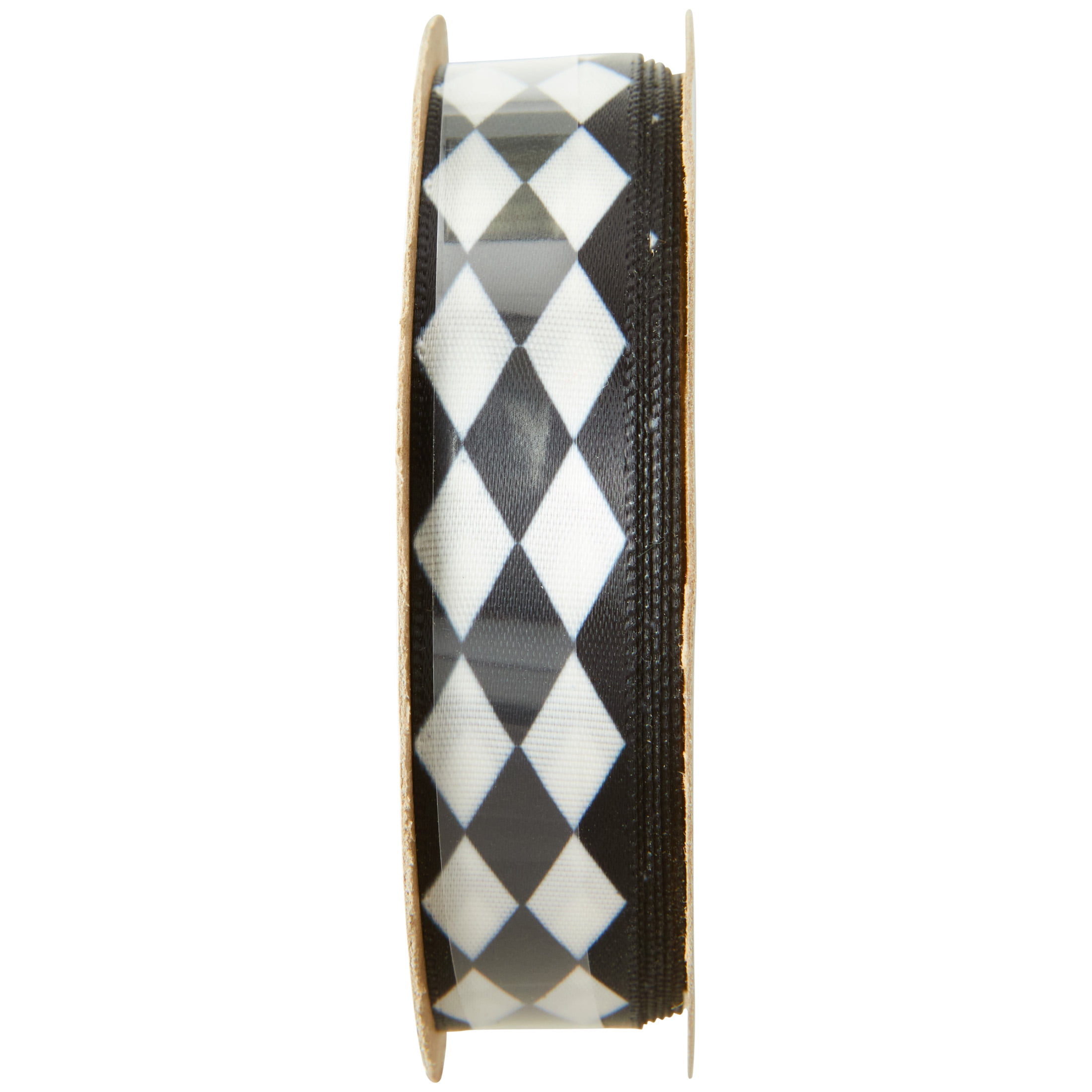 Offray Harlequin White & Black 5/8" X 9 ft Ribbon