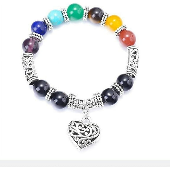 7 Chakra Healing Crystal Bracelet Yoga Meditation Balance Men Women Fashion Gift Unbranded