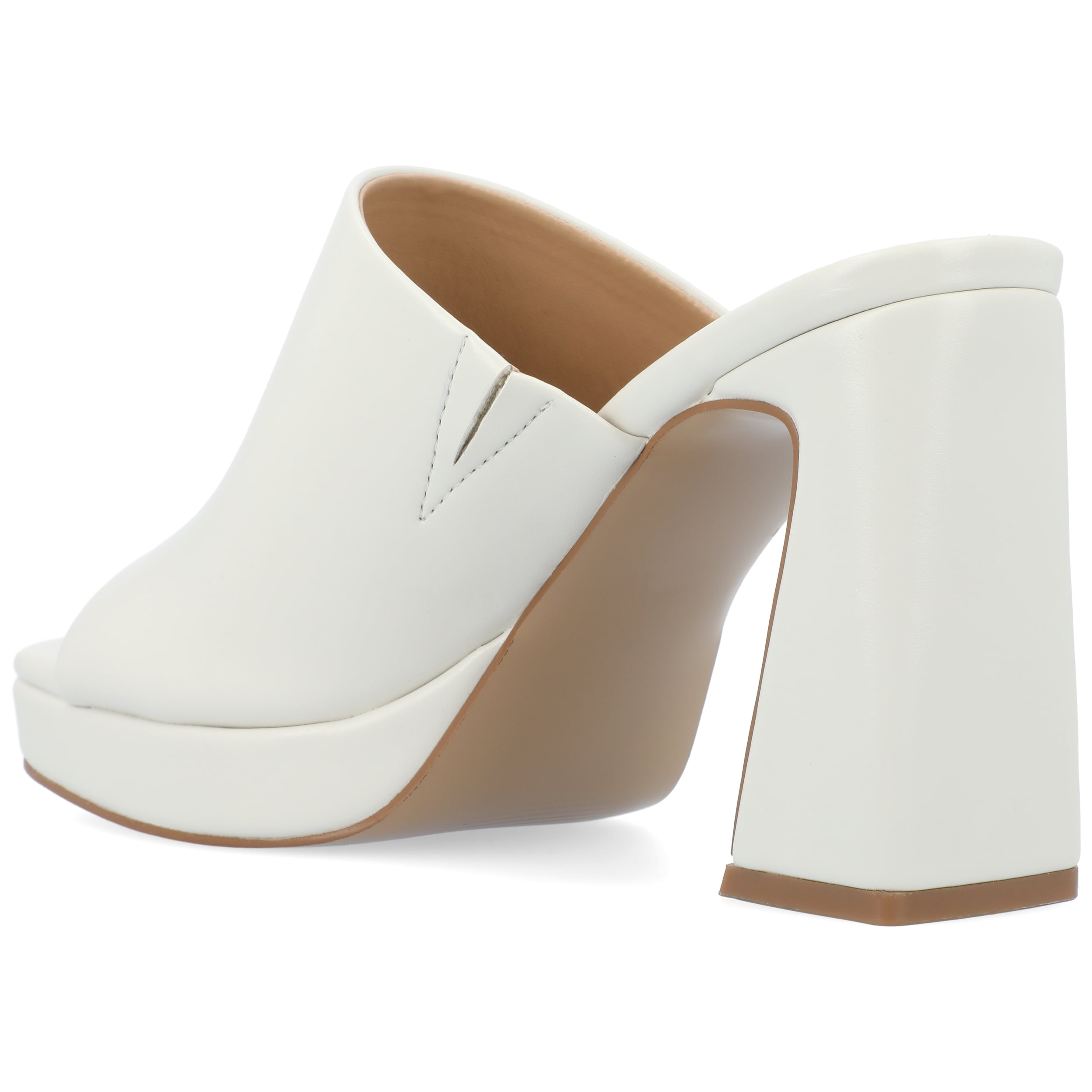 Journee Womens Ezzlynn Structured Heel Slip On Platform Dress Sandals
