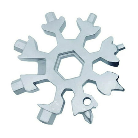 Silver 18-in-1 Multi-Tool Card Combination Compact Portable Outdoor Products Snowflake Tool (Best Compact For Combination Skin)