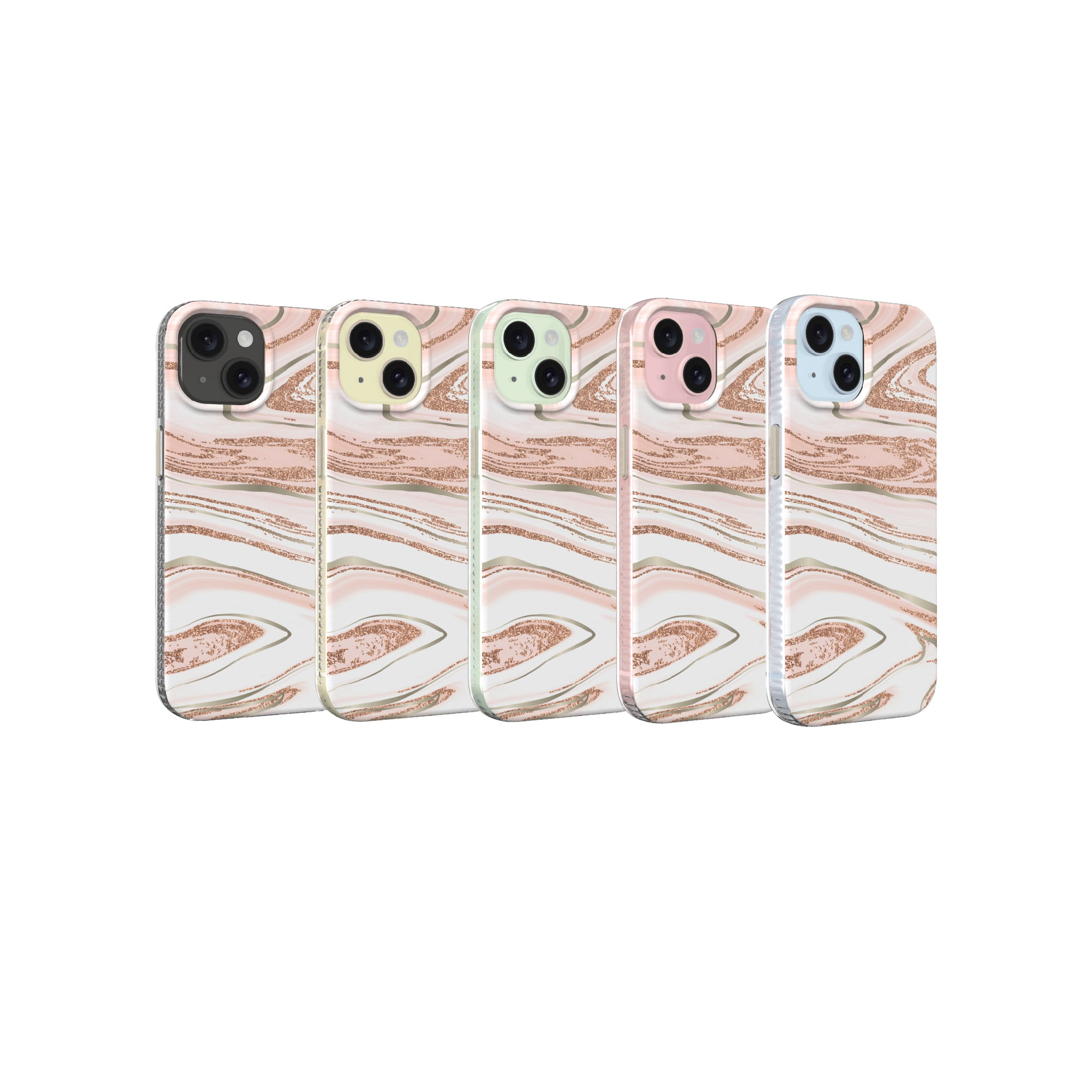 onn. Phone Case for iPhone 17e / iPhone 16e / iPhone 15 / iPhone 14 / iPhone 13 - Pink Gold Marble