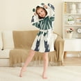 thumbnail image 3 of FORMRS Niños Bathrobe Unisex Hooded Robe Soft Plush Pajamas Sleepwear, Size 7-9T, Black Cat Plants, 3 of 7