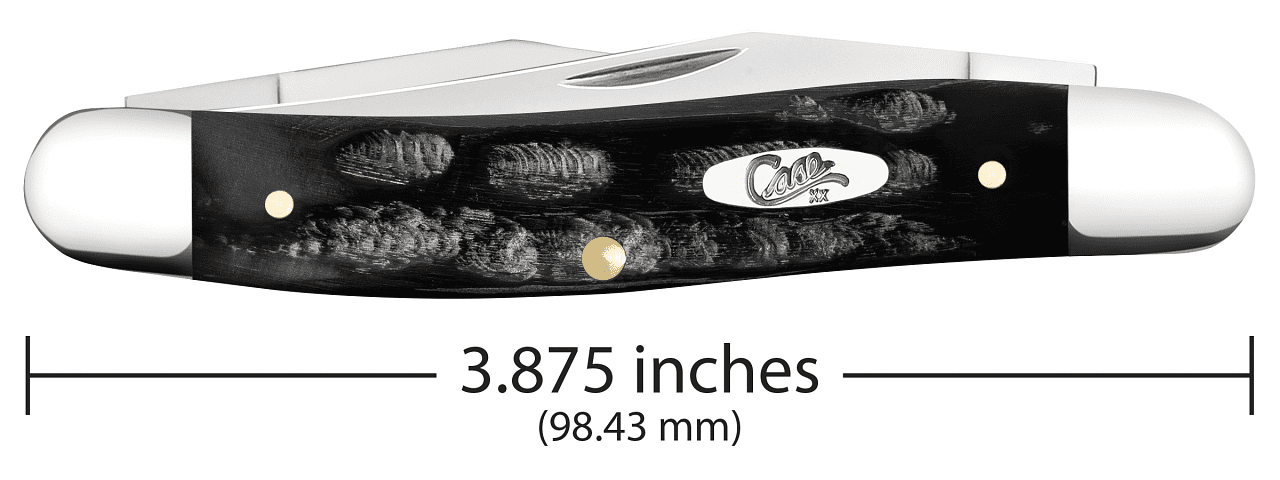 Case Muskrat Pocket Knife 2.9" Clip Point Tru-Sharp Mirror Polished Blade Jigged Buffalo Horn Handle Black