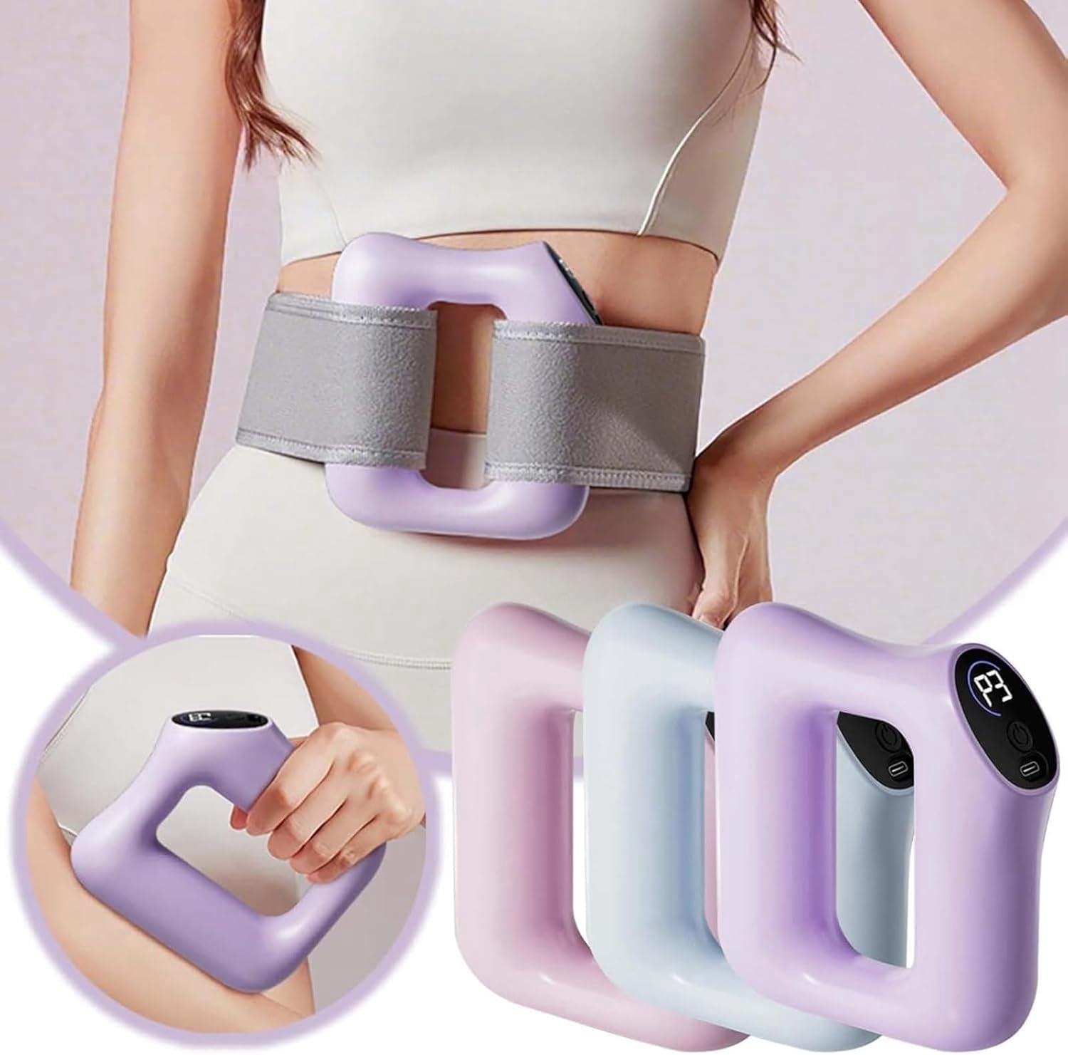 Multifunctional Fascia Ring for the Entire Body, Multifunctional Full-Body Massage Gun, Smart Fullbody Fascia Belt, 3-in-1 Electric Belt, Hands-Free Electric Massager (Blue)