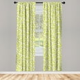 thumbnail image 4 of Ambesonne Autumn Window Curtains, Oak Leaves and Acorns Art, Each 28" W x 63" L, Apple Green and Pastel Yellow, 4 of 4