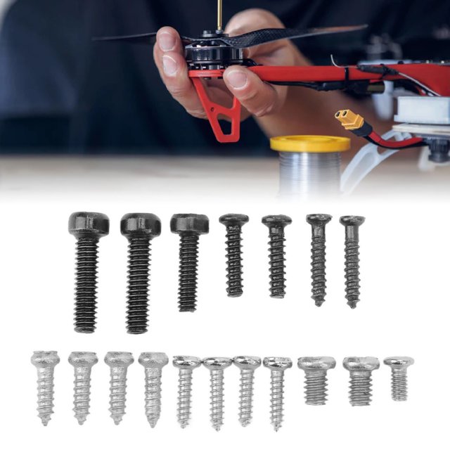 Tornillo de avión RC ANGGREK Juego Surtido de Tornillos Compactos de Acero Inoxidable 18 Piezas