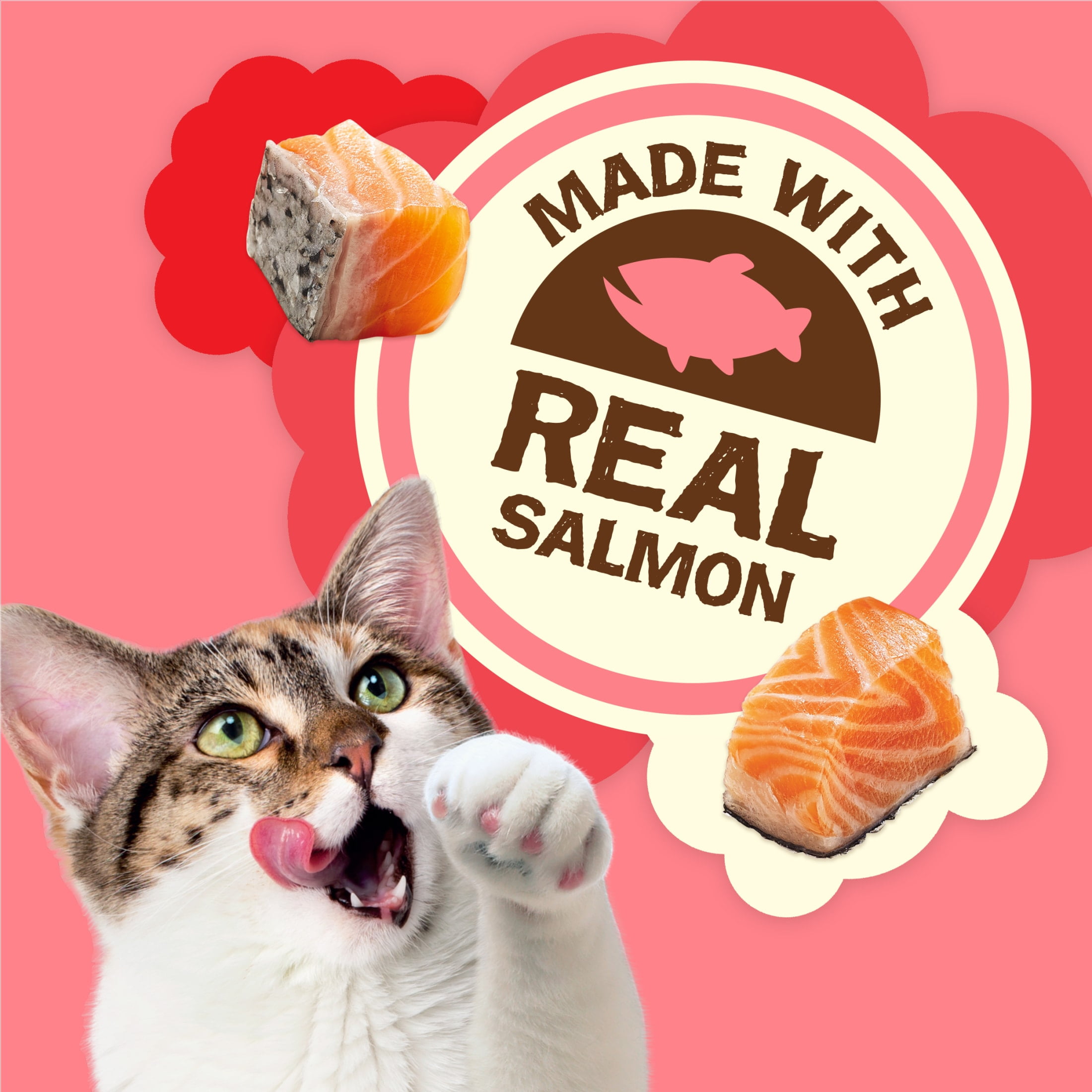 Purina Friskies Party Mix Natural Yums Cat Treats, Salmon, (6) 6 oz Bags
