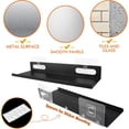thumbnail image 4 of Adhesive Small Shelf for Wall - No Drill Black Metal Shelves with Lip Set of 2 Narrow Short Size - Wall Mount Storage Floating Display Rack for Kitchen Bathroom Dorm Apartment Office, 4 of 5