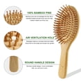 thumbnail image 2 of Bamboo Paddle Hair Brush and Comb Set, 2 of 2