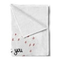thumbnail image 2 of I Love You More Soft Flannel Fleece Throw Blanket, Hand Written Valentine's Day Letters with Stars in Shape of a Heart, Cozy Plush for Indoor and Outdoor Use, 70" x 90", Red Grey White, by Ambesonne, 2 of 5