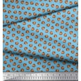 thumbnail image 2 of Soimoi Blue Rayon Fabric Dot & Coconut Fruits Print Fabric by the Yard 56 Inch Wide, 2 of 3