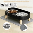 thumbnail image 3 of Elevated Cat Bowls with Food Mat, Splash Proof Anti Vomiting Raised Cat Food and Water Bowl Set, 2 Stainless Steel Dishes for Cats and Puppy, Pet Bowl for Indoor Cats White, 3 of 6