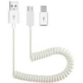 thumbnail image 3 of Car Charger 36W Fast for Samsung Galaxy Z Flip 3 5G/Z Flip4/Flip5/Flip6 - 2-Port USB Coiled Cable Type-C Quick Charge DC Socket Power, 3 of 7