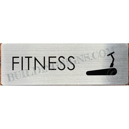 

Fitness Sign (BRUS Silver Aluminum Size 3X8) (ref-2201)