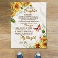thumbnail image 2 of Personalized Blanket for Daughter or Granddaughter – Gift from Mom, Dad, Grandma, Grandpa – Sunflower Butterfly Throw Blanket - Fleece-50x60, 2 of 4