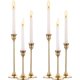 thumbnail image 1 of 2 juegos (6 piezas) de candelabros de latón dorado, diseño clásico y moderno, decorativos para mesa, repisa, bodas y regalo de inauguración de la casa, 1 of 16