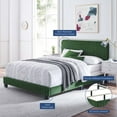 thumbnail image 3 of Tufted Platform Bed Frame, Full Size, Velvet, Green, Modern Contemporary Urban Design, Bedroom Master Guest Suite, 3 of 8