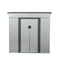thumbnail image 2 of GVN 4 x 6 Ft Outdoor Storage Shed, Patio Steel Metal Shed w/Lockable Sliding Doors, Vents, House for Backyard Garden Patio Lawn, Outdoor Storage, Storage Shed, 2 of 12