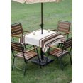 thumbnail image 3 of Outdoor Tablecloth with Umbrella Hole & Zipper, Brown Striped Square Tablecloth 60x60 Inch, Stripes Farmhouse Modern Patio Table Cover Waterproof Table Cloth for Picnic/Party, 3 of 7