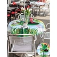 thumbnail image 5 of Round Outdoor Tablecloth With Umbrella Hole And Zipper– St. Patrick's Day Waterproof Patio Table Cover for Party, Picnic, Backyard, 60" Dia. , Leprechauns Green Clovers Hat Rainbow, 5 of 8