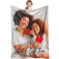 Personalized Christmas Birthday Gifts for Mom from Daughter Son Kids Custom Throw Picture Blanket Customized Blanket with Photos for Women, Grandma, Mother in Law 40"X50"