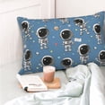 thumbnail image 4 of Salouo Cute Cartoon Astronaut Pattern Pillow Cases,1PC Pillow Covers with Envelope Closure Decorative Pillow Case for Bed Couch,Pillows Not Included-14"x20", 4 of 6