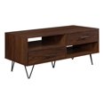 thumbnail image 1 of 42" 2-Drawer Wood Coffee Table with Hairpin Legs - Dark Walnut/ Black, 1 of 6