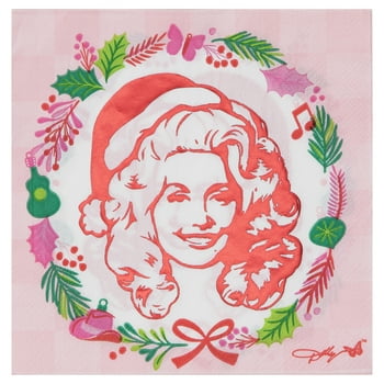 Dolly Parton Holly Dolly Christmas Disposable Paper Napkins 16 Count Multicolor