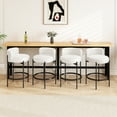thumbnail image 2 of Gymax Boucle Counter Stools Set of 4 w/Curved Backrest Metal Frame Comfy Footrest, 2 of 10