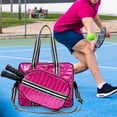 thumbnail image 1 of DYNWAVECA Tennis Bag Badminton Bag with Shoulder Strap Racquet Carrying Bag Pickleball Racket Storage Tennis Handbag Tennis Racquet Bag Rose Red, 1 of 9