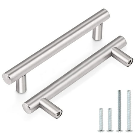 Probrico 10 Pack Euro Style T Bar Cabinet Pulls Stainless Steel Kitchen Handles