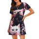 thumbnail image 1 of Easygdp Cute Kittens Group Portrait Camisón de manga corta para mujer, informal, estampado, 1 of 6