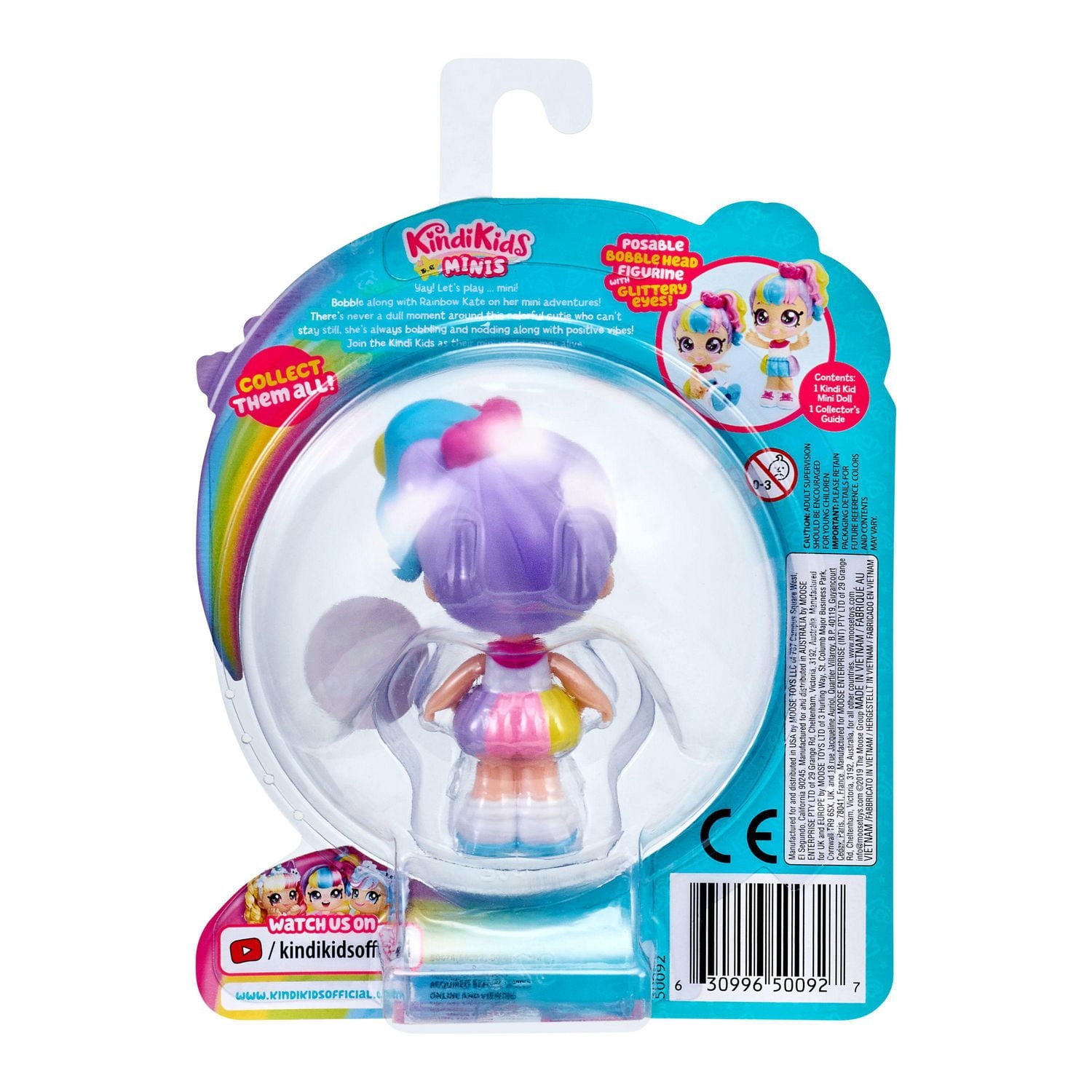 Kindi Kids Minis - Rainbow Kate - Poupée Miniature avec Tête Branlante