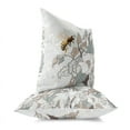 thumbnail image 2 of Bee Bush Bliss Throw Pillow with Removable Cover in Gray 20x20, 2 of 3