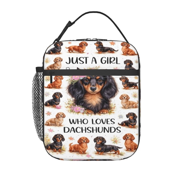 Cute Dachshund Dog Lovers Lunch Bag Portable Thermal Lunch Box for Men and Women