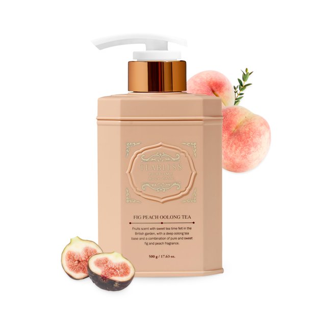 Jabón corporal perfumado Té Oolong de melocotón de higo (17,63 oz/500 ml) - Limpiador corporal hidratante para pieles sensibles - Cuidado de la piel coreano - Suave aroma afrutado de higo no pegajoso