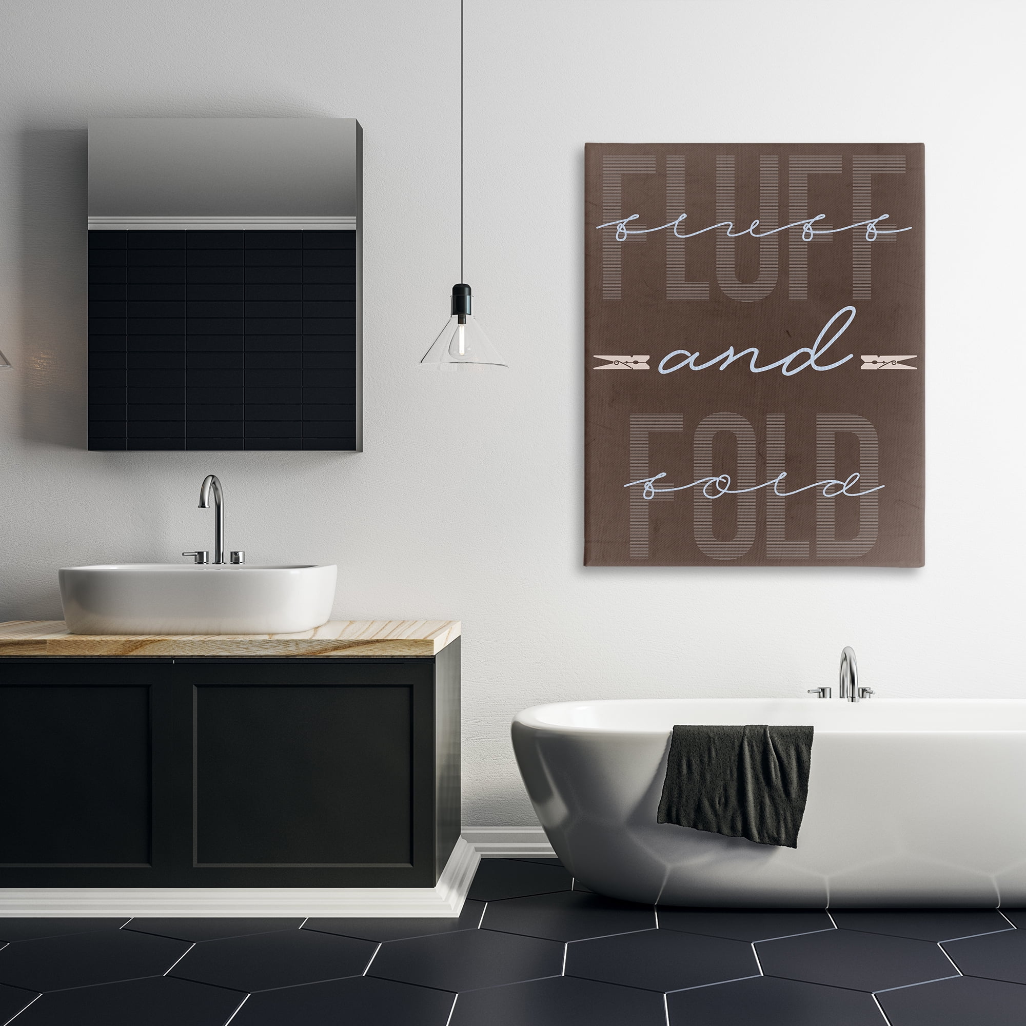 Fluff And Fold Brown Minimal Canvas Wall Art, design by Marcus Prime