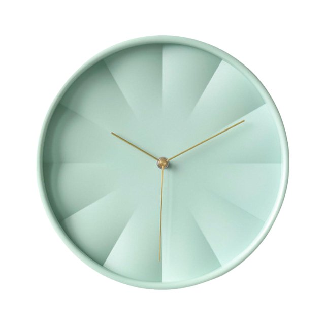 Reloj de pared nórdico de 12 pulgadas, adorno silencioso, redondo, decorativo, colgante Verde claro