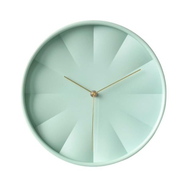 Reloj de pared con movimiento silencioso, reloj artístico de 12 pulgadas, moderno y minimalista. Verde claro