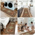 thumbnail image 4 of Findosom 2'x6' Vintage Boho Runner Rug Washable Non-slip Area Rug,Hallway Indoor Farmhouse Bedroom Kitchen Living Room Non Shedding Runner, Contemporary Low Plie Floor Carpet Doormat,Red, 4 of 9