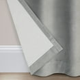 thumbnail image 4 of Eclipse Luxury Cotton Velvet 100% Blackout Rod Pocket Back Tab 96" x 50" Curtain Window Panel in Dark Grey, 4 of 7